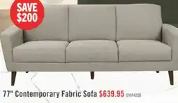 The Brick Upholstered Sofa, 77L, Light Brown Fabric, Solid Wood Legs, Contemporary, Modern Sofa offer