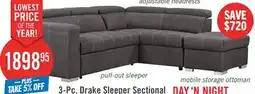 The Brick 3-Pc. Drake Sleeper Sectional offer