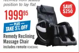 The Brick Remedy 48.4 Faux Leather Reclining Massage Chair - Black offer