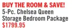 The Brick Chelsea 5pc Bedroom Set with Storage Bed, Dresser & Mirror, Cherry Brown - Queen Size offer