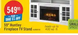 The Brick Huntley 59 Electric Fireplace TV Stand with Storage and Cable Management for TVs up to 65- White offer