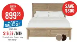 The Brick Sonoma Panel Bed with Headboard & Frame, Light Brown - Queen Size offer