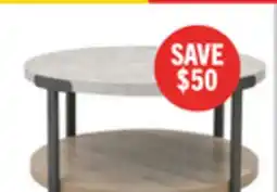 The Brick Felicity 36 Round Coffee Table with Shelf and Casters - Grey offer