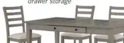 The Brick Cove 6pc Dining Table Set with Table, Bench & 4 Chairs, Storage Drawers, Melamine, 66W - Grey offer
