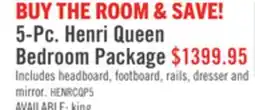 The Brick Scott Living Henri 5pc Bedroom Set with Bed, Dresser & Mirror, Wood, Brown - Queen Size offer