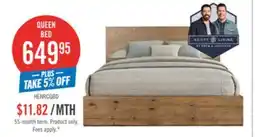The Brick Scott Living Henri Panel Bed with Headboard & Frame, Wood, Brown - Queen Size offer