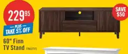 The Brick Finn 60 TV Stand with Storage and Cable Management for TVs up to 65- Dark Walnut offer