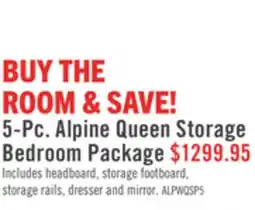 The Brick Alpine 5pc Bedroom Set with Storage Bed, Dresser & Mirror, Made in Canada, White - Queen offer