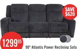 The Brick Atlantis 90 Fabric Zero Gravity Power Reclining Sofa - Dark Grey offer