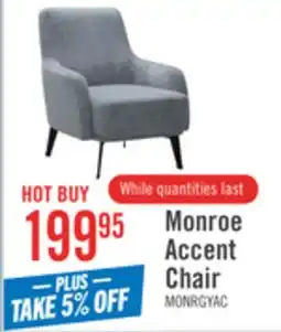 The Brick Monroe 29 Fabric Accent Chair with Metal Legs - Grey offer