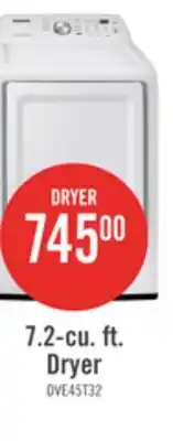 The Brick Samsung 7.2 Cu. Ft. Electric Dryer - White - DVE45T3200W/AC offer
