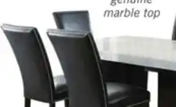 The Brick Cami 7pc Dining Set with Table & 6 Black Chairs, Genuine Marble Top, 70W offer