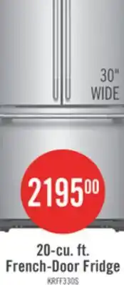 The Brick KitchenAid 20 Cu. Ft. 30 French Door Refrigerator - PrintShield Stainless Steel - KRFF330SPS offer