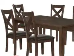 The Brick Talia 7pc Dining Set with Table & 6 Chairs, 60-78W Extension - Grey/Brown offer
