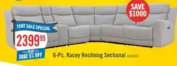 The Brick Kacey 6-Piece Chenille Fabric Power Reclining Sectional with USB Port - Grey offer