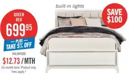 The Brick Halo Panel Bed with Headboard & Frame, LED, Glam, White - Queen Size offer