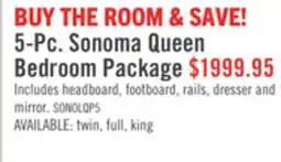 The Brick Sonoma 5pc Bedroom Set with Bed, Dresser & Mirror, Light Brown - Queen Size offer