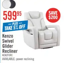 The Brick Kenzo 35 Leather-Look Fabric Swivel Glider Reclining Chair - Fog Grey offer