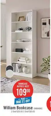 The Brick William 31.5 6-Shelf Bookcase - White offer