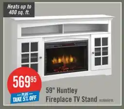 The Brick Huntley 59 Electric Fireplace TV Stand with Storage and Cable Management for TVs up to 65- White offer