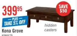 The Brick Konagrove 48 Rustic Coffee Table with Storage and Casters - Dark Brown Wood offer