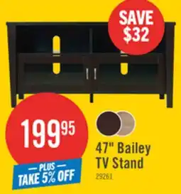 The Brick Bailey 47 TV Stand with Storage and Cable Management for TVs up to 55- Coffee Brown offer