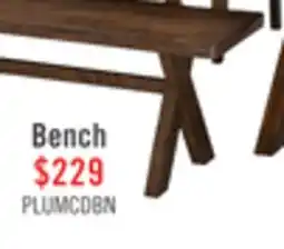 The Brick Plum Dining Bench, Wood, Live-Edge Look, 47.25W- Nutmeg Brown offer
