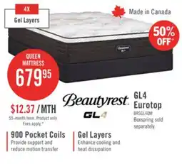 The Brick Beautyrest GL4 Eurotop Firm Queen Mattress offer