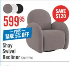 The Brick Shay 33 Chenille Fabric Swivel Glider Reclining Accent Chair - Grey offer