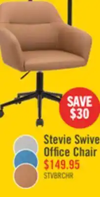 The Brick Stevie 23 Swivel Leather-Like Office Chair with Adjustable Height – Dark Brown offer