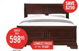The Brick Marco Panel Bed with Headboard & Frame, Cherry Brown - Queen Size offer