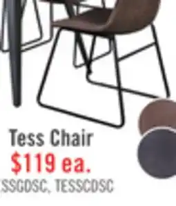 The Brick Tess Dining Chair with Leather-Look Fabric, Metal - Brown offer