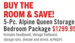 The Brick Alpine 6pc Bedroom Set with Storage Bed, Dresser, Mirror & Nightstand, White - Queen offer