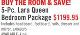 The Brick Lara 5pc Bedroom Set with Bed, Dresser & Mirror, Antique Grey - Queen Size offer