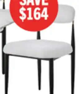 The Brick Kort & Co. Capri Dining Chair with Linen-Look Fabric, Metal - Beige offer