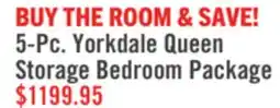 The Brick Yorkdale 5pc Bedroom Set with 6-Drawer Storage Bed, Dresser & Mirror, Walnut Brown - Queen Size offer