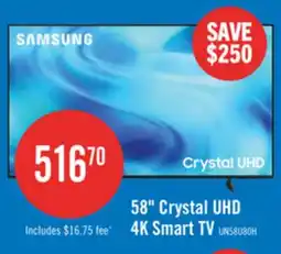 The Brick SAMSUNG 58 U8000H Crystal UHD 4K Smart Tizen TV (UN58U8000HFXZC) – 2026 Model offer