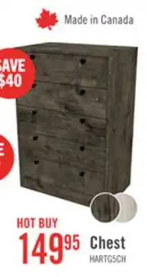 The Brick Hart Bedroom Chest of Drawers, 5-Drawer, 24.6W x 36.2H, Made in Canada - Grey offer