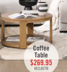 The Brick Declan 31.5 Modern Round Coffee Table with Casters – Natural Wood offer