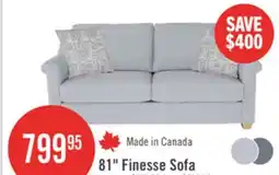 The Brick Finesse 81 Contemporary Chenille Fabric Sofa - Heather Grey offer