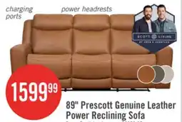 The Brick 89 Prescott Genuine Leather Power Reclining Sofa offer