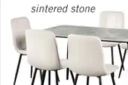 The Brick Arlo 7pc Dining Set with Table & 6 Grey Chairs, Sintered Stone & Metal, 55W - Grey/Black offer