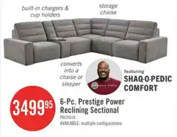 The Brick Shaquille O'Neal Home Prestige 6-Piece Sectional with Power Reclining and Power Sliding– Grey offer