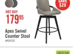 The Brick Apex Counter-Height Stool with Swivel Seat & Vegan Leather Fabric, 27H, Wood & Metal - Taupe offer