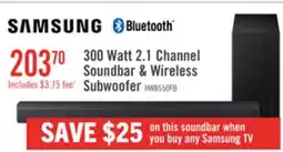 The Brick SAMSUNG B-Series 2.1 Channel Soundbar with Wireless Subwoofer (HW-B550F/ZC) offer