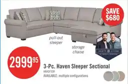 The Brick Scott Living Haven 2-Piece Right-Facing Chenille Fabric Sectional - Grey offer