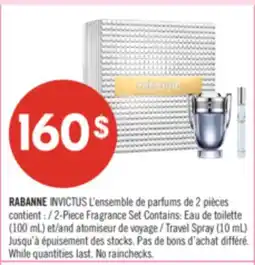 Pharmaprix RABANNE INVICTUS 2-Piece Fragrance Set Contains: Eau de Toilette (100 mL) and Travel Spray (10 mL) offer