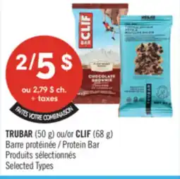 Pharmaprix TRUBAR (50 g) ou CLIF (68 g) Barre protéinée offer