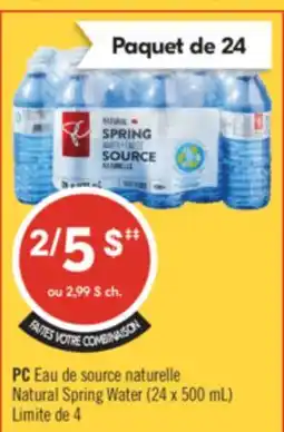 Pharmaprix PC Natural Spring Water offer