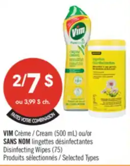 Pharmaprix VIM Cream (500 mL) or NO NAME Disinfecting Wipes (75) offer